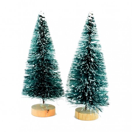 Choinki ozdobne zielone 10cm na podstawce zestaw 2szt.  (SF1242)