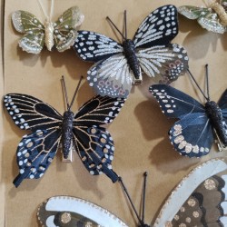 MOTYLKI ozdobne na spinaczu CZERŃ BRĄZ ZŁOTO