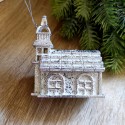 Kościoł zawieszka 9,5cm biało srebrny