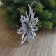 Śnieżynka 3D zawieszka 12cm srebrna