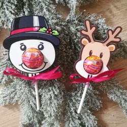 Prezent na Mikołajki, lizak bałwan i renifer