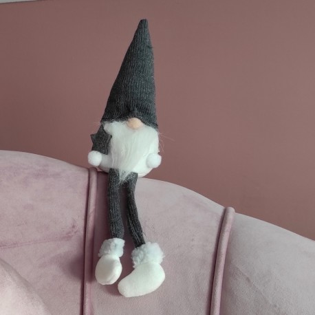 Skrzat szary z ozdobą z filcu 33cm