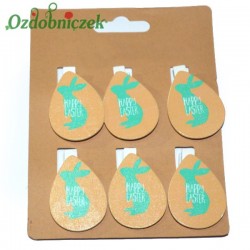 Pisanki jajka ozdoba wielkanocna na klamerce 6szt.