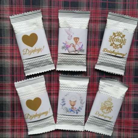 Słodkie podziękowanie dla gości, I Komunia Święta Czekoladki