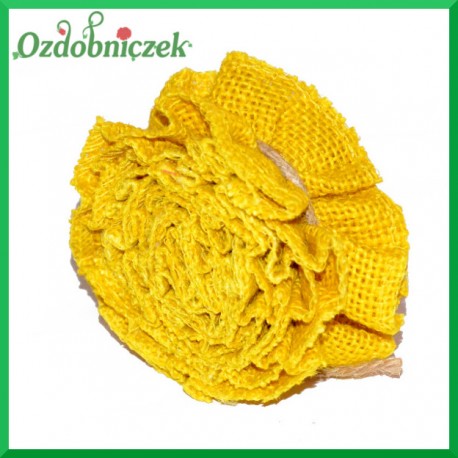 JUTA - taśma ozdobna marszona ŻÓŁTA 4,5CM/1MB