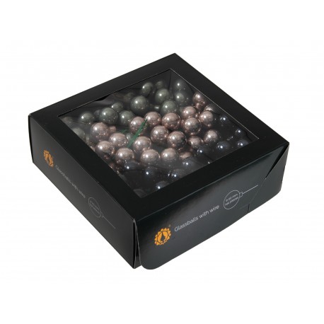 Bombki szklane na druciku BEŻ ZIELEŃ SZMARAGD 2cm/144szt HURT