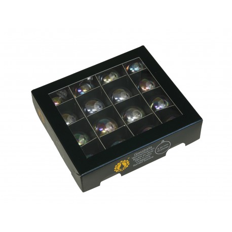 Bombki szklane przeźroczyste opalizujące  BAŃKA MYDLANA BOX 3cm/18szt.