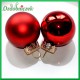 Bombki szklane matowo-błyszczące CZERWONE  3cm/18szt