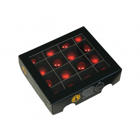 Bombki szklane matowo-błyszczące CZERWONE BOX 3cm/18szt