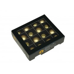 Bombki szklane matowo-błyszczące ZŁOTE  BOX 3cm/16szt