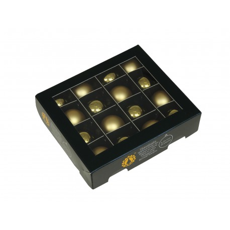 Bombki szklane matowo-błyszczące ZŁOTE  BOX 3cm/18szt