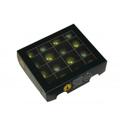 Bombki szklane matowo-błyszczące OLIWKOWA ZIELEŃ  BOX 3cm/18szt