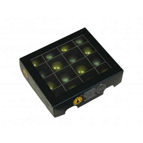 Bombki szklane matowo-błyszczące OLIWKOWA ZIELEŃ  BOX 3cm/18szt