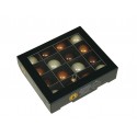 Bombki szklane błyszczące KREMOWO/BRĄZOWO/CZEKOLADOWE  BOX 3cm/16szt