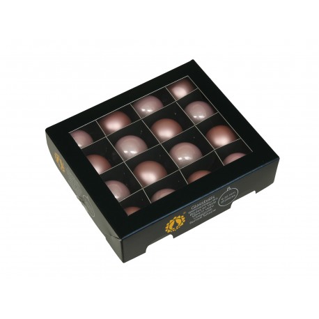Bombki szklane matowo-błyszczące PUDROWY RÓŻ BOX 3cm/18szt.