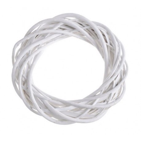 Wianek z wikliny bielony 20cm