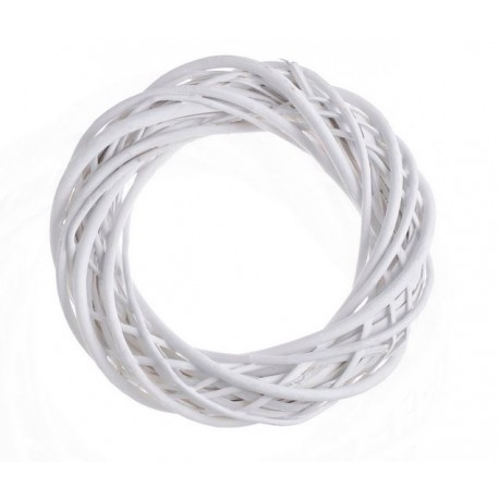 Wianek z wikliny bielony 20cm