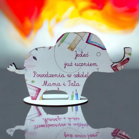 Prezent na rozpoczęcie roku szkolnego, pasowanie na ucznia - słonik, PERSONALIZOWANY