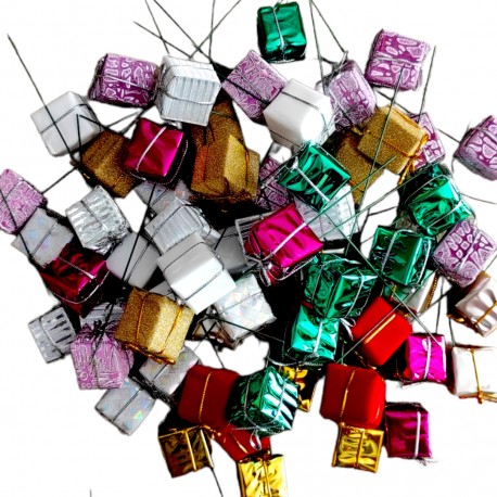 Prezenty na piku KOLOROWE 2,5cm 60 sztuk