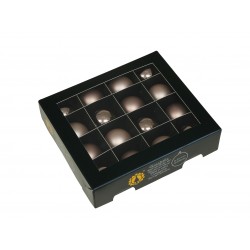 Bombki szklane matowo-błyszczące PRZYDYMIONY RÓŻ  BOX 3cm/16szt