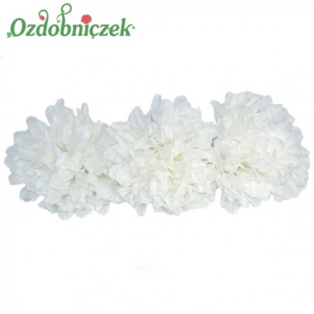 Chryzantema satynowa BIAŁA- główka kwiatowa 14cm