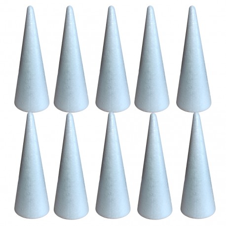 Stożek styropianowy 20cm zestaw 10szt.