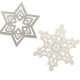Wykrawanka świąteczna szare gwiazdki białe płatki śniegu 12szt. ZESTAW nr 5