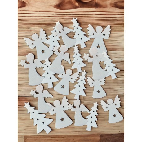 Wykrawanka zimowa aniołki/choinki 30szt. (MLD379)