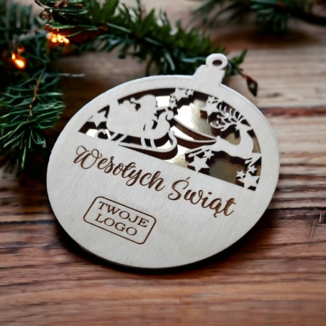 Bombka z logo, grawerowana z filcem 1szt 