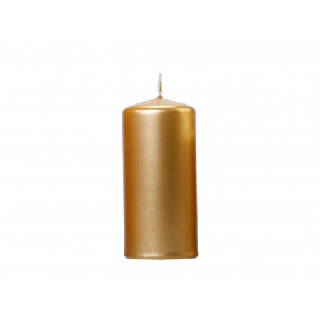 Świeca klubowa, walcowa 10cm/4,8cm czerwona metaliczna