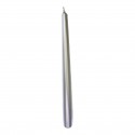 Świeca stożkowa 24 cm srebrna metaliczna 1szt