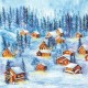 Serwetka do decoupage domki w śniegu