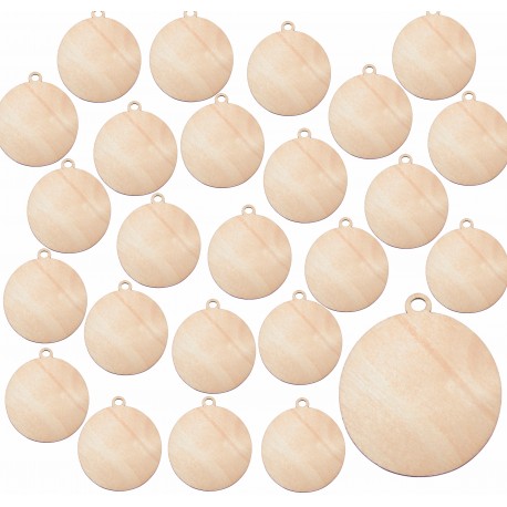 Bombka ze sklejki 8cm zestaw 25szt.