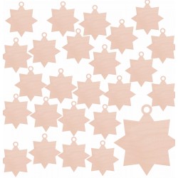 Gwiazdka zawieszka ze sklejki 10cm zestaw 25szt.