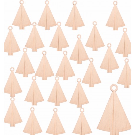 Choinka zawieszka ze sklejki 10cm zestaw 25szt.