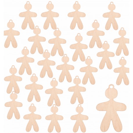 Pan Ciastek Piernik zawieszka ze sklejki 10cm zestaw 25szt.