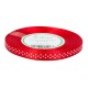 Wstążka tasiemka satynowa w kropki 6mm CZERWONA/25mb
