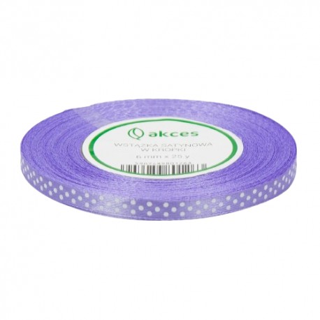 Tasiemka ozdobna w kropki 6mm amarantowa 22mb