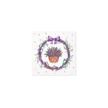 Serwetka do decoupage lawenda w koszyczku