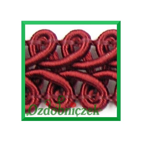 Taśma pleciony wężyk 1mb bordowa