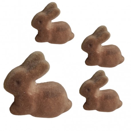 Zające flokowane, zielone 4szt