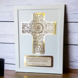 Ramka obraz 3D prezent dla dziecka krzyż modlitwa