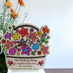 Koszyczek ozdoba ze sklejki upominek Dzień Mamy