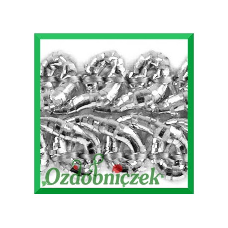 Taśma pleciony wężyk 1m srebrna metalizowana