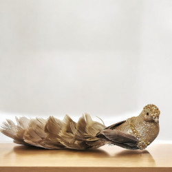 Kolorowy ptaszek na klipsie 22cm z brokatem