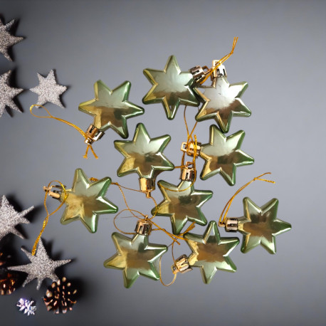 Bombki gwiazdki plastikowe CZARNE 5cm/18szt