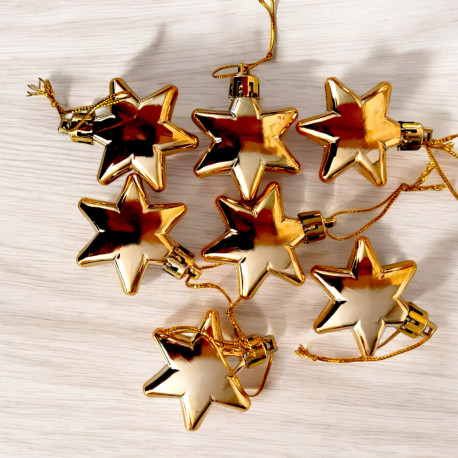 Bombki plastikowe gwiazdki 5cm/16szt. czerwone