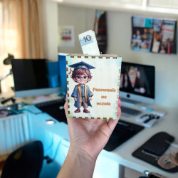 Prezent na pasowanie na ucznia - skarbonka, nadruk uv