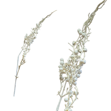 Gałązka pnącze, igliwie ozdobne oszronione, błyszczące 140cm