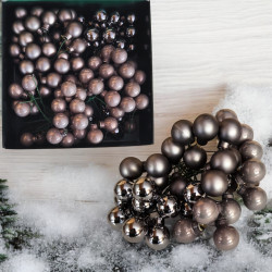 Bombki szklane na druciku GRAFITOWE 2cm/144szt 